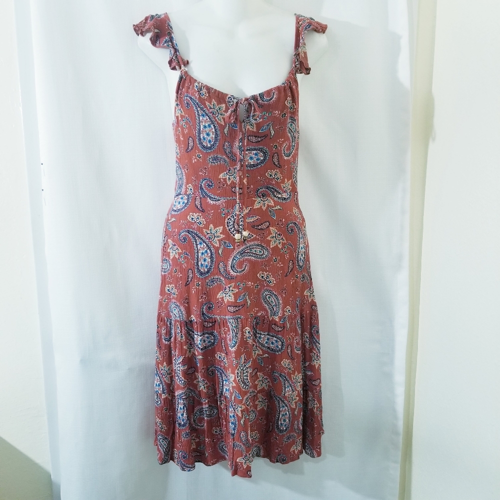 Bohemian cute dress paisley leaf print